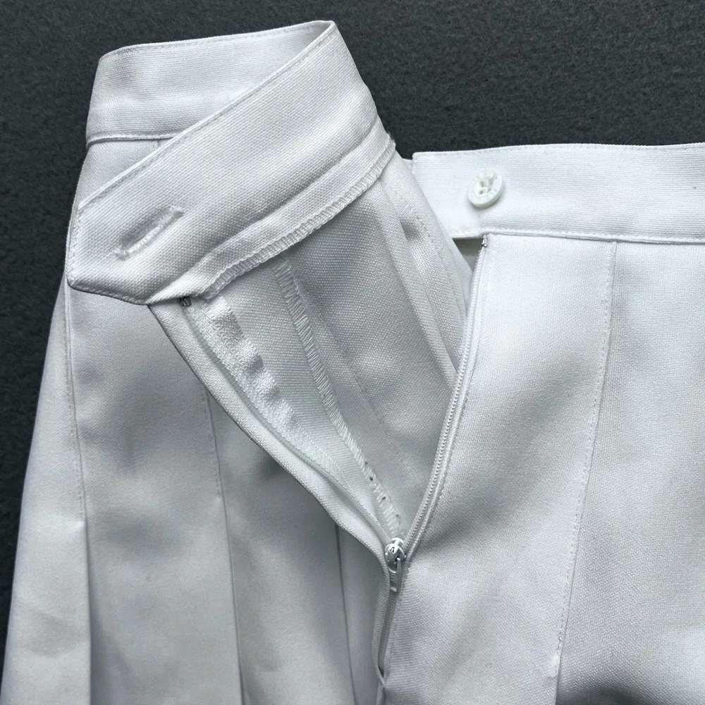 VTG Head Sports Wear White‎ Pleated Tennis Skirt Womens Size 8 Y2K Athletic Mini
